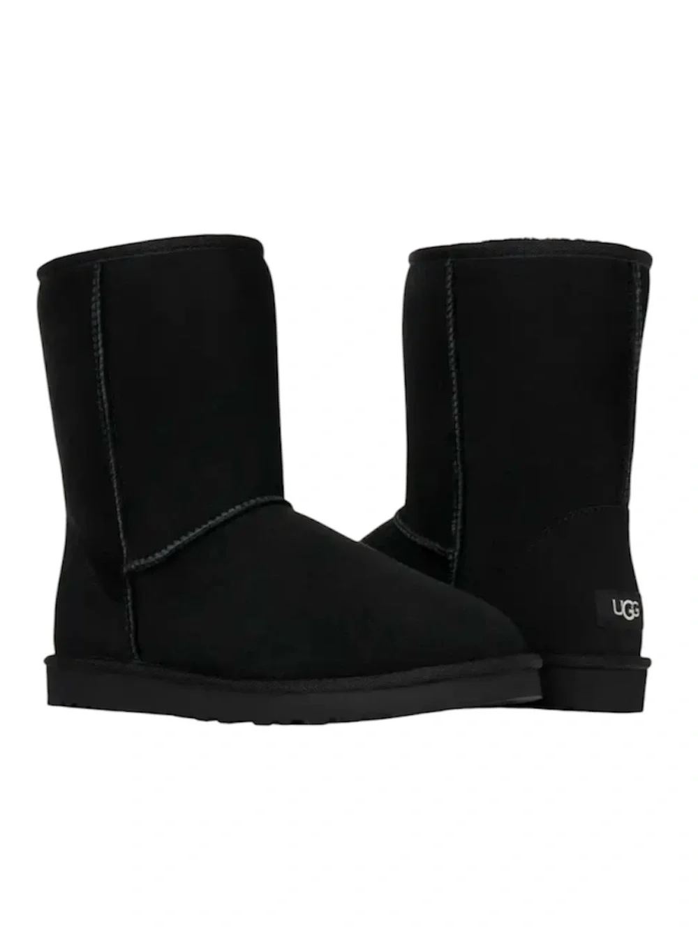 $195~UGG~Men’s Black Suede Classic Short Sheepskin Lined Ugg Boots~12/12.5